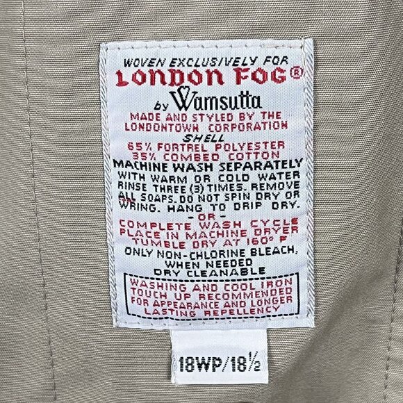 Vintage London Fog Trench Coat Womens 18WP Tan Thinsulate Insulation USA - Picture 5 of 9